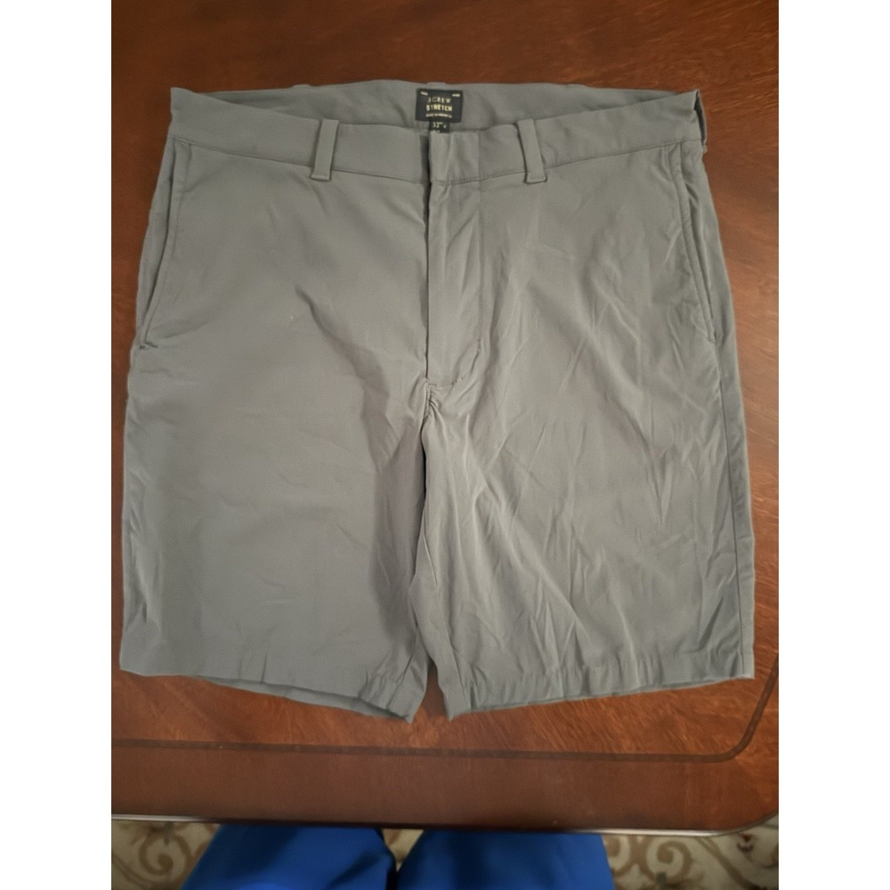 J Crew Mens 9" Tech Stretch‎ Chino Shorts Gray Size 32 Golf High Performance